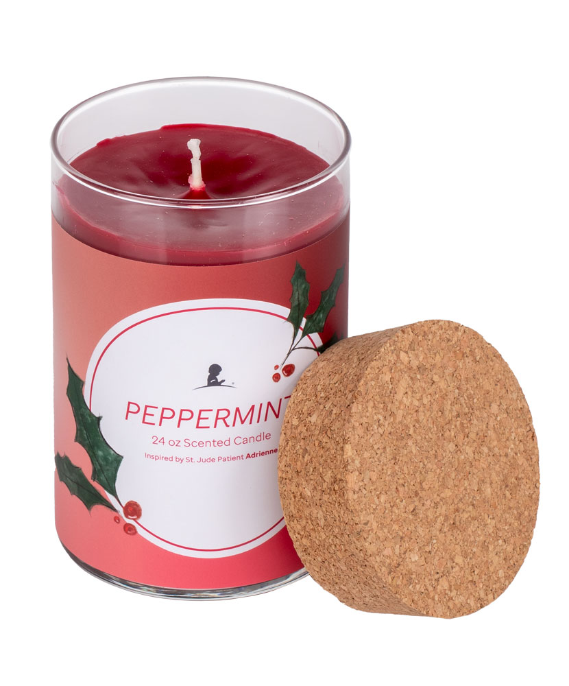 Peppermint Scent 24oz Candle With Cork Lid
